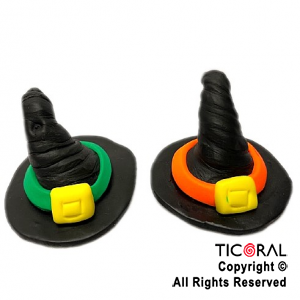 ADOR SOMBRERO DE BRUJA COLORES SURTIDOS HALLOWEEN A PORCELANA FRIA x 1